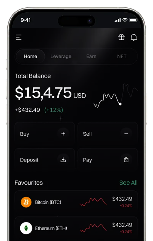 Trading app interface showing risk exposure tracking.